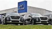  ?? NICK GRAHAM / STAFF FILE ?? New vehicles for sale at Jeff Wyler Hyundai of Fairfield on Ohio 4 in Fairfield.