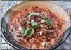  ??  ?? The recipe for this Birria de Res uses a mix of easy-toshred, flavorful beef chuck and gelatin-rich beef marrow bones.