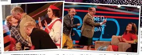  ??  ?? ‘UTTERLY DREADFUL’: Ed Sheeran and Greg Davies’s kiss and Bob Mortimer and Vic Reeves with Susanna Reid