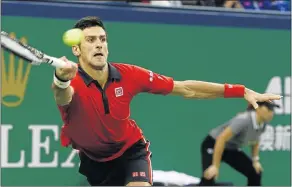  ?? Picture: EPA ?? MASTER: Novak Djokovic on his way to beating Jo-Wilfried Tsonga in yesterday’s Shanghai Masters final.