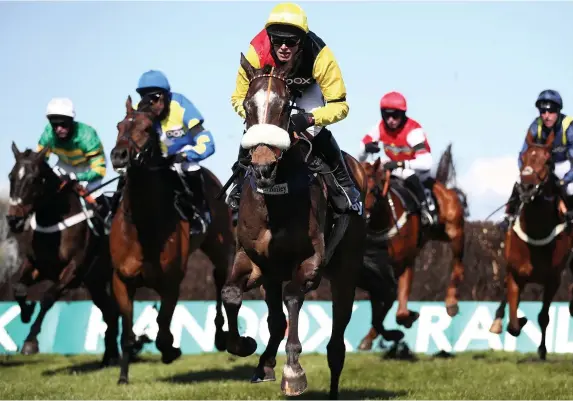  ?? Tim Goode/PA ?? Espoir De Romay leads the field in the Betway Mildmay Novices’ Chase at Aintree Racecourse yesterday afternoon – Horse Racing Pages 54-59