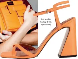  ??  ?? Satin sandals, Topshop ($105, topshop.com)