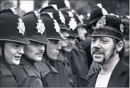  ??  ?? A miner on the picket line at Orgreave, South Yorkshire, during the landmark strike of 1984