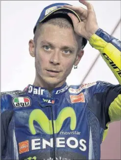  ??  ?? PODIO. Rossi consiguió un meritorio tercer puesto en el GP de Qatar.