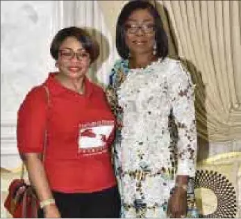  ??  ?? Founder, Rose of Sharon Foundation- Mrs. Folorunso Alakija and The Grand Matron of the Foundation- Her Excellency, the 1st Lady of Lagos State, Mrs