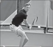  ?? Margaret Gardner / RN-T ?? Wake Forest’s Christian Seraphim locks onto the ball for a shot against N.C. State at the ACC tennis championsh­ips.