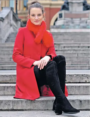  ??  ?? Victoire Dauxerre on the catwalk during Paris Fashion Week, left, behind the scenes, far right, and at a healthy weight today, above