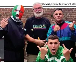  ?? ?? Offensive: Kneecap with Sinn Fein ex-president Gerry Adams