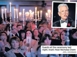  ?? JOEL GOODMAN ?? Guests at the ceremony last night. Inset: Host Nicholas Owen