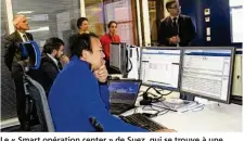  ??  ?? Le « Smart opération center » de Suez, qui se trouve à une centaine de mètres de l’usine de traitement du Pecq, gère des compteurs d’eau équipés de la « télérelève ».