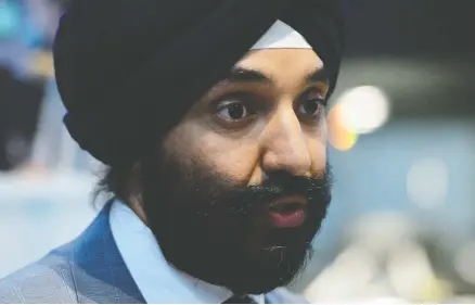  ?? SEAN KILPATRICK / THE CANADIAN PRESS ?? Navdeep Bains has signalled a ‘consumer-first lens’ for federal telecom policy.