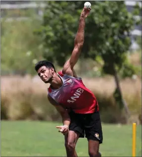  ??  ?? Speedster: Benjamin has emerged as one of the fastest bowlers in UAE