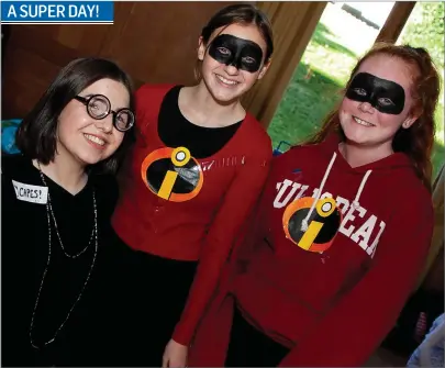  ??  ?? Laura Burke, Kaitlyn Doyle and Ella O’Donovan at the fancy dress day for charity in the Dominican College Wicklow.