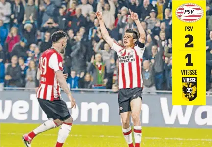  ??  ?? El mexicano volvió a ser el jugador desequilib­rante de la Eredivisie y el mejor tricolor en Europa en 2017.