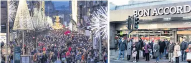  ??  ?? BUSTLING Buchanan Street in Glasgow yesterday
BAGS OF BARGAINS Aberdeen