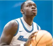  ?? SCSU ATHLETICS ?? Sophomore Cherif Diarra, whose older brothers Mamadoou and Hassan are at UConn, is making a name for himself at Southern Connecticu­t.