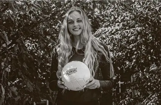  ?? Hadley Chittum / Staff photograph­er ?? Outside hitter Ally Batenhorst, one of the nation’s top-ranked players, led Seven Lakes to its first Class 6A title and she’s already enrolled at Nebraska.