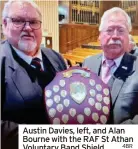  ?? 4BR ?? Austin Davies, left, and Alan Bourne with the RAF St Athan Voluntary Band Shield