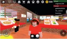  ??  ?? En haut, à droite : Luke, jeune Montréalai­s, créateur du jeu Let’s Be Well. Ci-contre : Le jeu Travaille dans une pizzéria. Page de gauche : Le rappeur Lil Nas X en spectacle virtuel sur la plateforme Roblox.