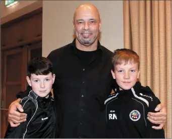  ??  ?? Shay O’Neill and Ronan Niland Sligo/ Leitrim U12 pictured with Paul McGrath.