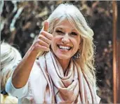  ?? EDUARDO MUNOZ ALVAREZ/GETTY-AFP ?? Kellyanne Conway was seen as a positive influence on Trump’s often chaotic campaign.