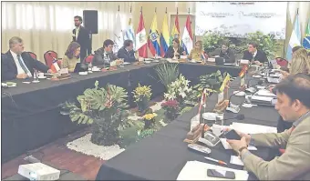  ??  ?? La fiscala Liliana Zayas expuso ayer sobre los feminicidi­os en Paraguay en la reunión de fiscales del Mercosur.