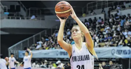  ?? PHOTO: GETTY IMAGES ?? Raring to go . . .Otago’s Zoe Richards in action for the Tall Ferns on her debut tour in Taiwan last year.