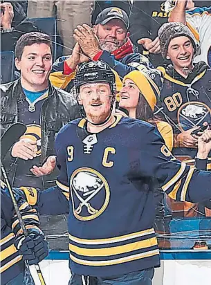  ?? BILL WIPPERT GETTY IMAGES ?? Jack Eichel is one of several young players who have the Sabres thinking of their first playoff appearance since 2011.