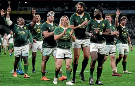  ?? AP ?? Winners were grinners in Mbombela as the Springboks walked off with their biggest All Blacks victory in 94 years.