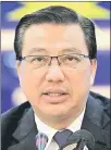  ??  ?? DATUK SERI LIOW TIONG LAI