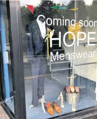  ??  ?? ●●Denis Hope’s new menswear store, opening in September on Edenfield Road, Norden