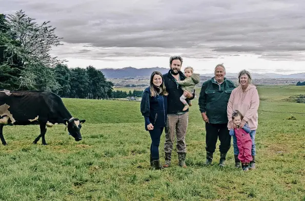  ?? PHOTO: SUPPLIED ?? Family ties . . . Continuing the Dickie family’s longestabl­ished operation at Glenstuart Holstein Friesians stud in Eastern Southland are (from left) Brianne, Rob, Augie (1), Ray, Margaret and Cassie (3).