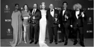  ??  ?? Best Limited Series The Queen’s Gambit (Netflix)
Actors Moses Ingram, Marielle Heller and Anya Taylor-joy with producers Scott Frank, Allan Scott, Mick Ancieto and Marcus Loges