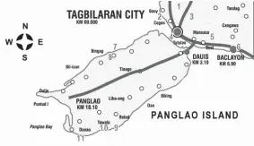  ??  ?? Map of Panglao island.