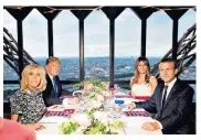  ??  ?? ‘In good shape’: Brigitte and Emmanuel Macron with Donald and Melania Trump