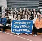  ?? Dan Nowak/Hearst Connecticu­t Media ?? Shelton girls win SCC indoor track team title