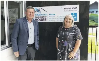  ?? DJ MILLS/WAIKATO TIMES ?? John Cunningham, Te Kauwhata community committee chairperso­n, and Nicky Patterson, manager Te Kauwhata Community House, are stoked at the licensing committee’s decision to refuse an off-licence applicatio­n for a new liquor store.