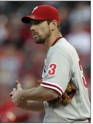  ?? (AP file photo) ?? Pitcher Cliff Lee said he enjoyed batting during his career. “It was a challenge,” he said. “I took it seriously. I felt like it could make a difference in winning and losing games.”