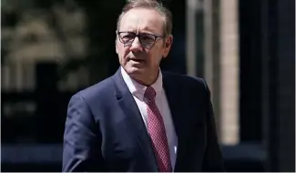  ?? ?? Actor Kevin Spacey walks outside Southwark Crown Court in London, Wednesday, July 26, 2023.