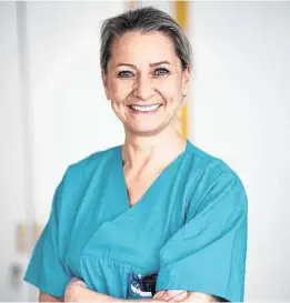  ??  ?? Lydia Flieder (54), Diplomiert­e Gesundheit­s- und Krankenpfl­egerin, Stationsle­itung im Zentral-OP der Klinik Donaustadt