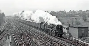  ??  ?? London-bound: With 12 miles to go to its Charing Cross destinatio­n, West Country class No. 34027 Taw Valley passes Petts Wood junction near Chislehurs­t on April 18, 1960. A nameplate from the Pacific will be one of the star lots in a GW Railwayana auction on July 24. TRANSPORT TREASURY/ DAVE CLARK