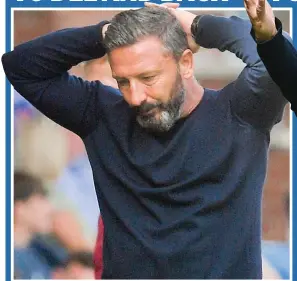 ?? ?? Kilmarnock boss Derek McInnes endured an emotional rollercoas­ter of an afternoon — which ended on a high at Rugby Park