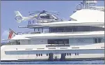  ?? CONTRIBUTE­D ?? The Anna, a yacht owned by Russian oligarch Dmitry Rybolovlev, was seen Friday in the British Virgin Islands close to Trump backer Robert Mercer’s yacht.