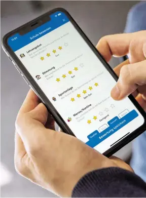  ?? BILD: SN/LUKAS BECK ?? Mit der App können Schulen und Lehrer bewertet werden.