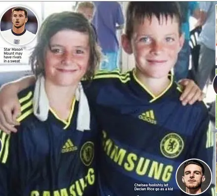  ?? ?? Star Mason Mount may have rivals in a sweat
Chelsea foolishly let Declan Rice go as a kid