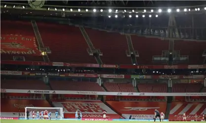  ?? Photograph: Paul Marriott/Shuttersto­ck ?? An empty Emirates Stadium during Arsenal’s win against West Ham. It is now unlikely to welcome fans back on 1 October.