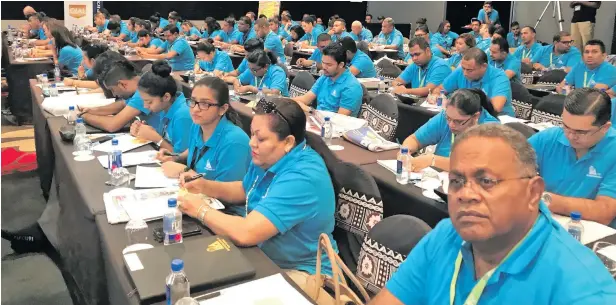  ?? Photo: Charles Chambers ?? Participan­ts of the Institute of Internal Auditors annual conference at the InterConti­nental Fiji Golf Resort and Spa on June 16, 2018.