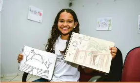  ??  ?? Em Londrina, Gabriela dos Santos Pinto, 9 anos, é a integrante mais antiga do Urban Sketchers e se aprofunda cada vez mais no tema