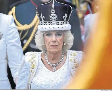  ?? ANDY RAIN / EFE ?? Camila durante la ceremonia de coronación en Westminste­r.