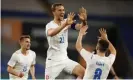  ?? John Sibley/Action Images/Reuters ?? The Czech Republic’s Tomas Soucek (centre) celebrates scoring. Photograph: